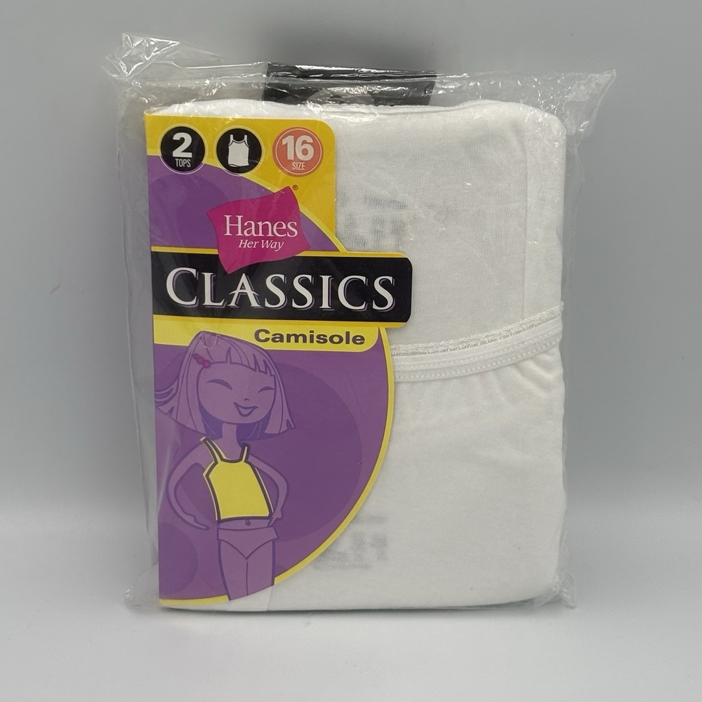 New 2003 Hanes Her Way Classics Camisole 2 Tops Size 16 NOS - Picture 6 of 6